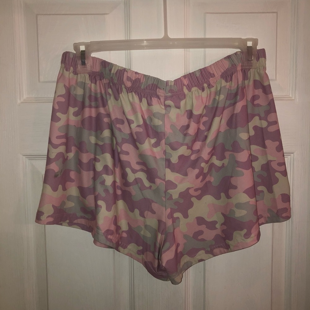 Pink camo shorts
